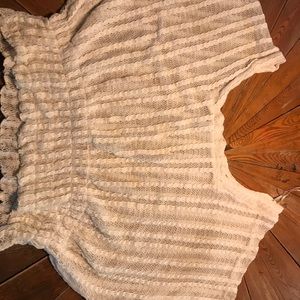 Free People New Romantics lace sheer smocked top